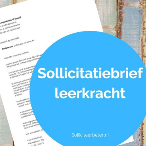 Sollicitatiebrief leerkracht - voorbeeldsollicitatiebrief - Solliciteerbeter.nl