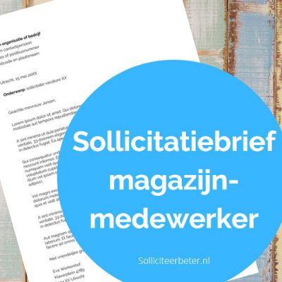 Sollicitatiebrief magazijnmedewerker - voorbeeldsollicitatiebrief - Solliciteerbeter.nl