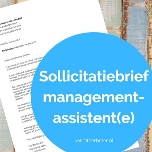 Sollicitatiebrief managementassistente - voorbeeldsollicitatiebrief - Solliciteerbeter.nl