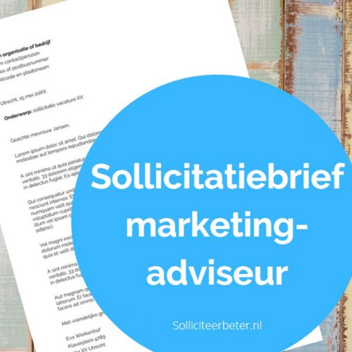 Sollicitatiebrief marketingadviseur - voorbeeldsollicitatiebrief - Solliciteerbeter.nl