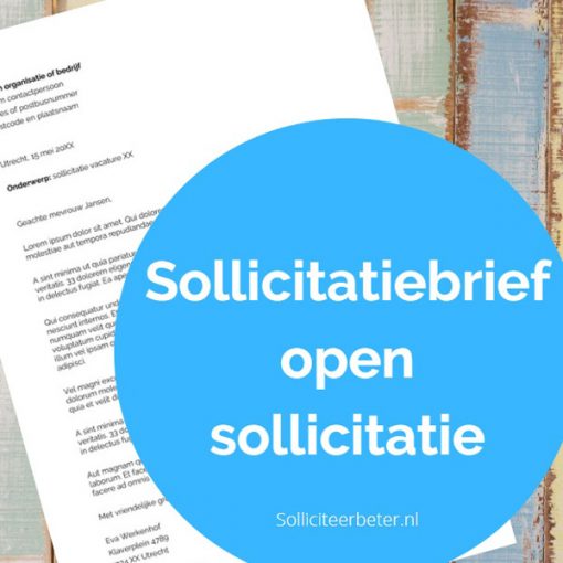 Sollicitatiebrief open sollicitatie - voorbeeldsollicitatiebrief - Solliciteerbeter.nl