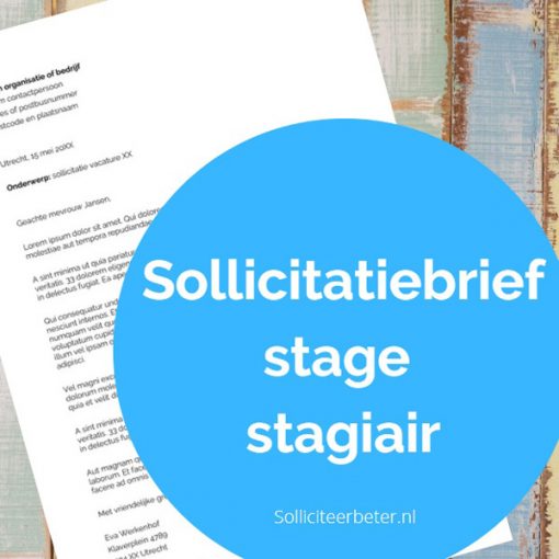 Sollicitatiebrief - stage stagiair - solliciteerbeter.nl