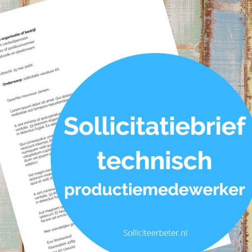 Sollicitatiebrief Technisch Productiemedewerker Download Pas Aan Solliciteer