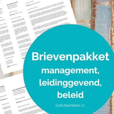 Sollicitatiebrievenpakket management, leidinggevend, beleid - voorbeeldsollicitatiebrieven