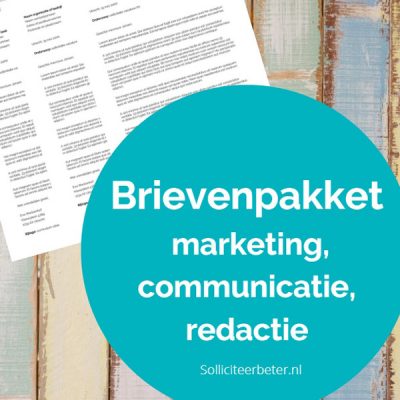 Sollicitatiebrievenpakket marketing, communicatie, redactie - voorbeeldsollicitatiebrieven