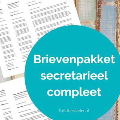 Sollicitatiebrievenpakket secretarieel compleet - voorbeeldsollicitatiebrieven