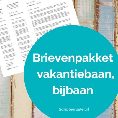 Sollicitatiebrievenpakket vakantiebaan, bijbaan - voorbeeldsollicitatiebrieven